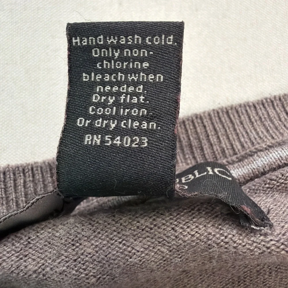 Banana Republic Crew Neck Sweater Men L Tall Silk Cotton Cashmere Gray Pullover